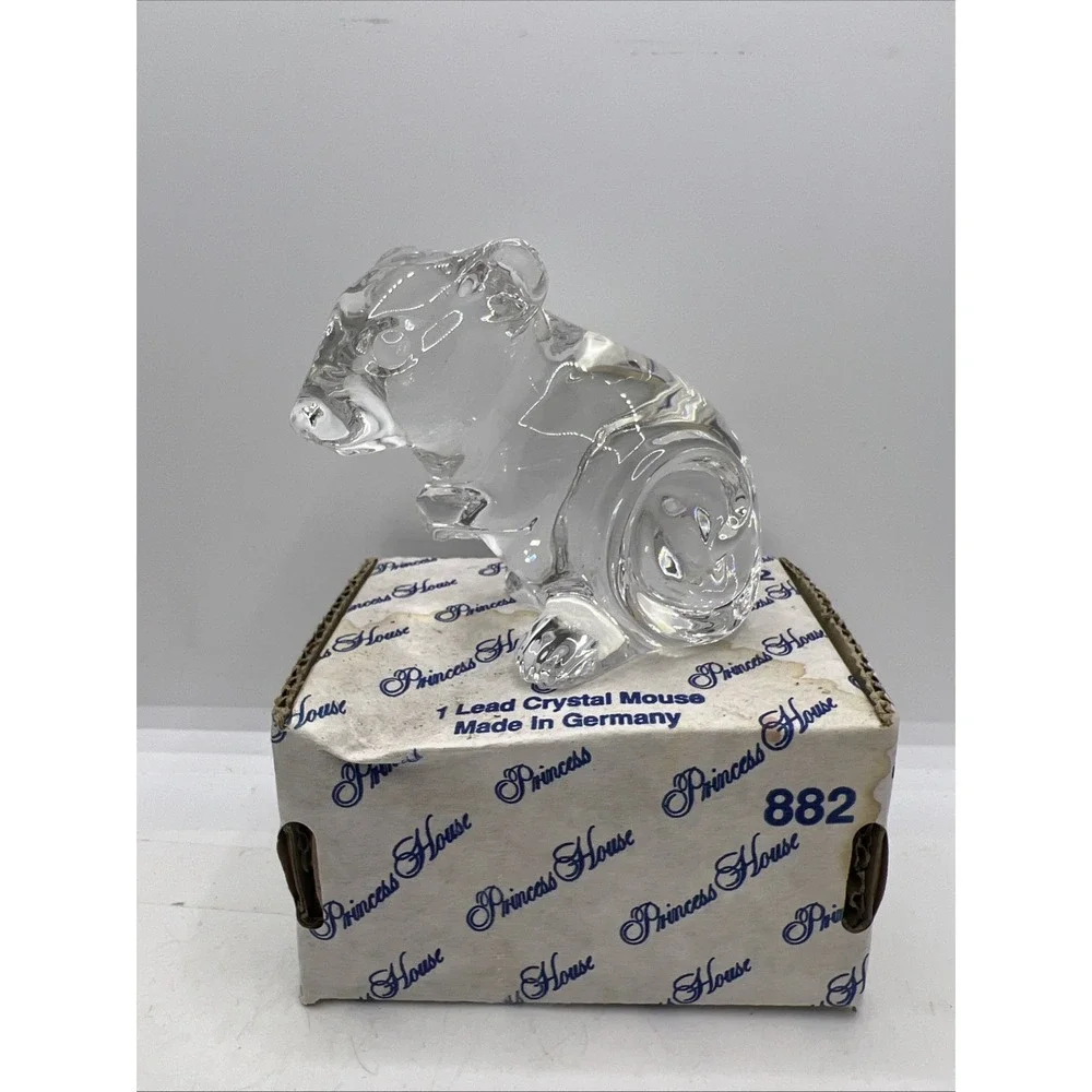 Vintage Princess House PETS‎ 24% Lead Crystal Mouse Figurine Paperweight Germany